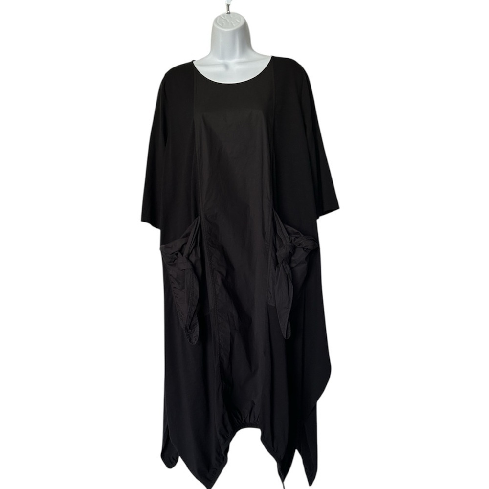 NWT Cheyenne Black Dress Oversized Avant Garde Artsy Minimalist Lagenlook XS